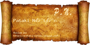 Pataki Nátán névjegykártya